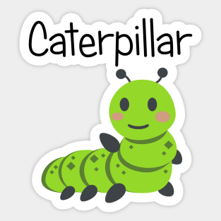 Friendly Fuzzy Green Caterpillar Sticker